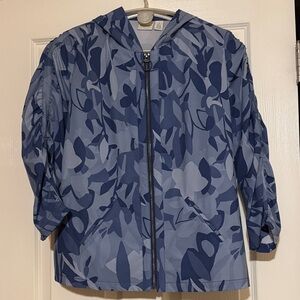 Chico’s Zenergy Blue Floral Hooded Jacket